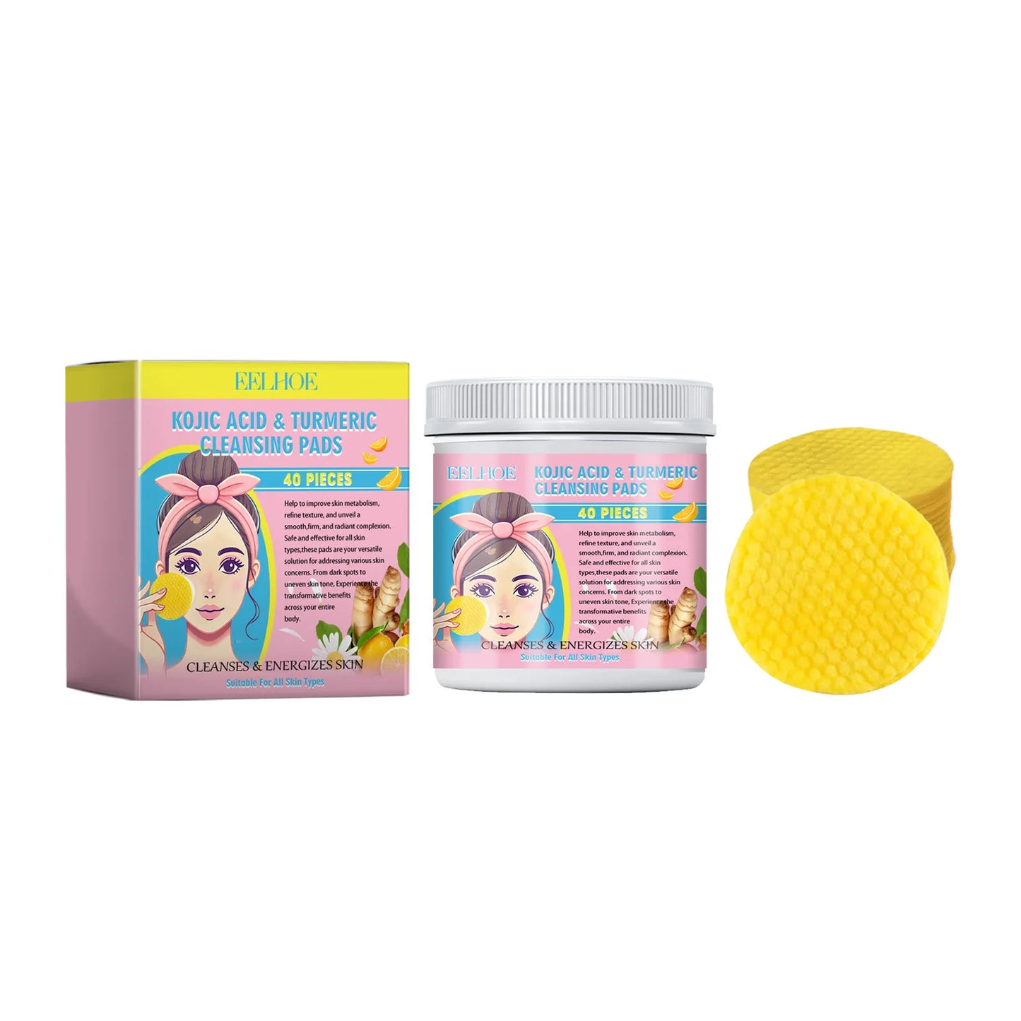 nettoyants pour le visage à l'acide de curcuma et de kojique, hydratant, dissolvant de pores, livres, soins de la peau